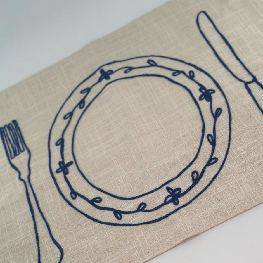 PLACEMAT OUTLINE BLUE 3 ass