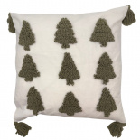 CUSHION COVER XMAS TASSEL GREEN CUSHION COVER XMAS TASSEL GREEN