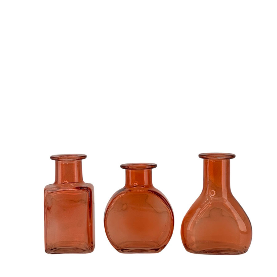 MINI VASE TREV ORANGE  3ass