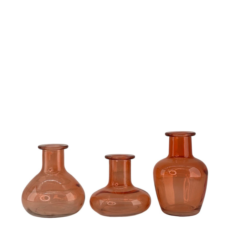 MINI VASE TREVA ORANGE  3ass