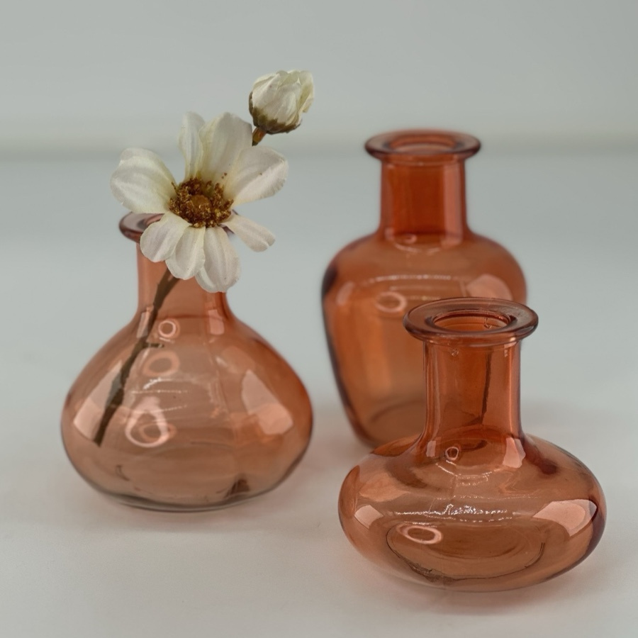 MINI VASE TREVA ORANGE  3ass