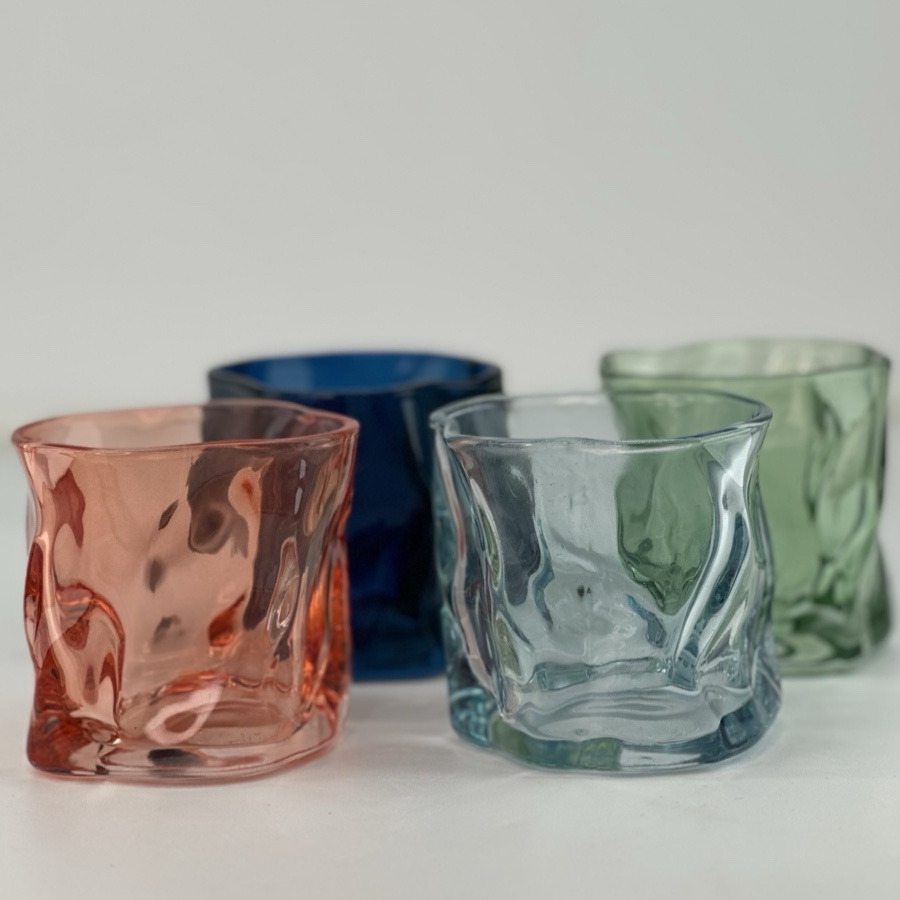 CANDLE HOLDER CRINKLE ORANGE