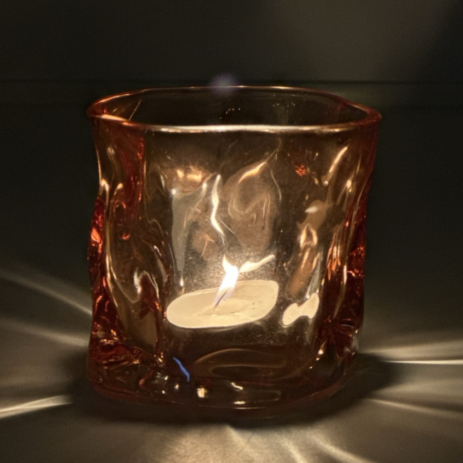 CANDLE HOLDER CRINKLE ORANGE