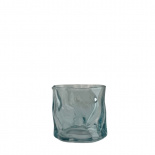 CANDLE HOLDER CRINKLE LIGHT BLUE CANDLE HOLDER CRINKLE LIGHT BLUE