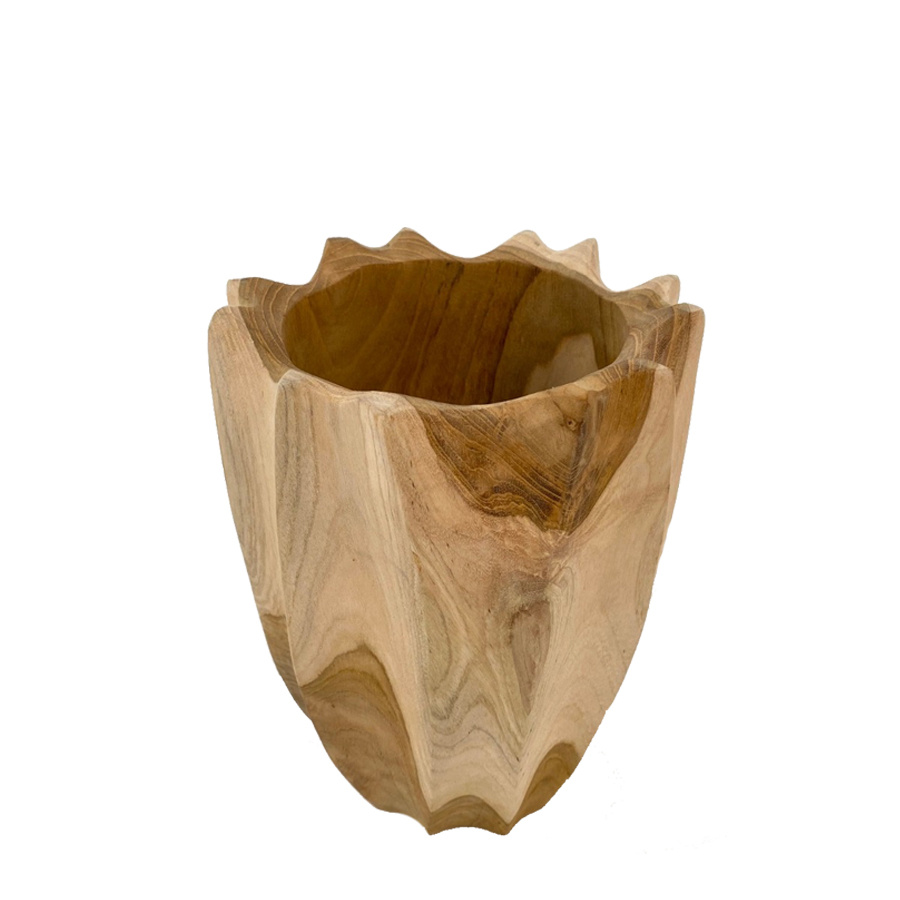 VASE TEAK HANDMADE HIGH