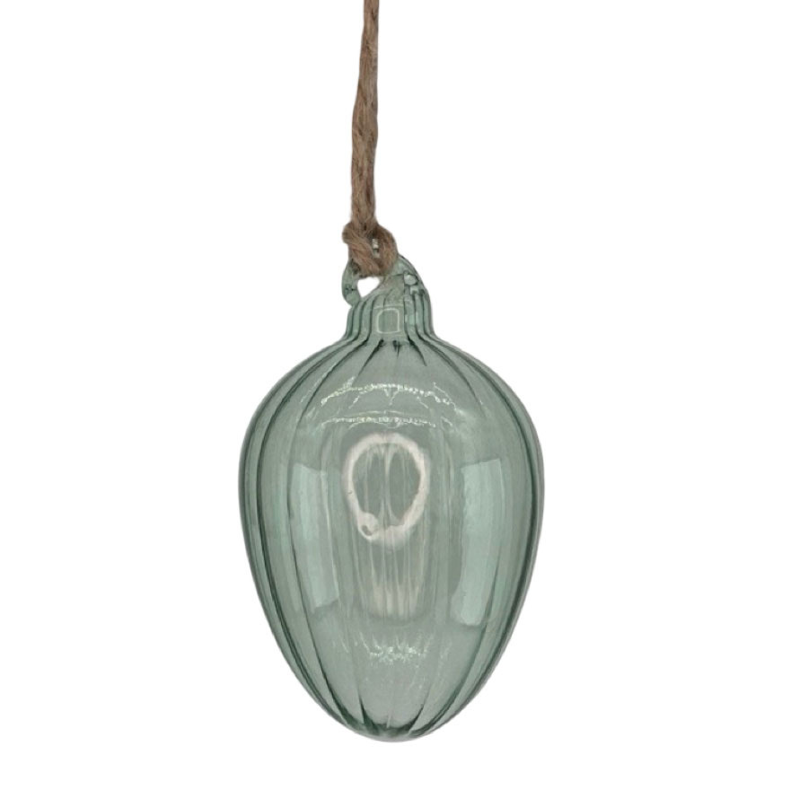 HANGING EGG SHEERE SWIRL SMOKE GREEN S