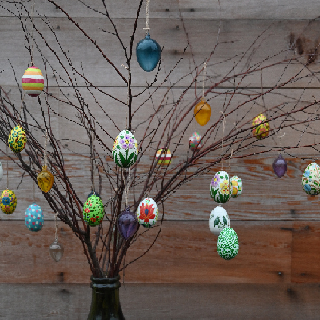 HANGING EGG SHEERE SMOKE GREEN SMALL