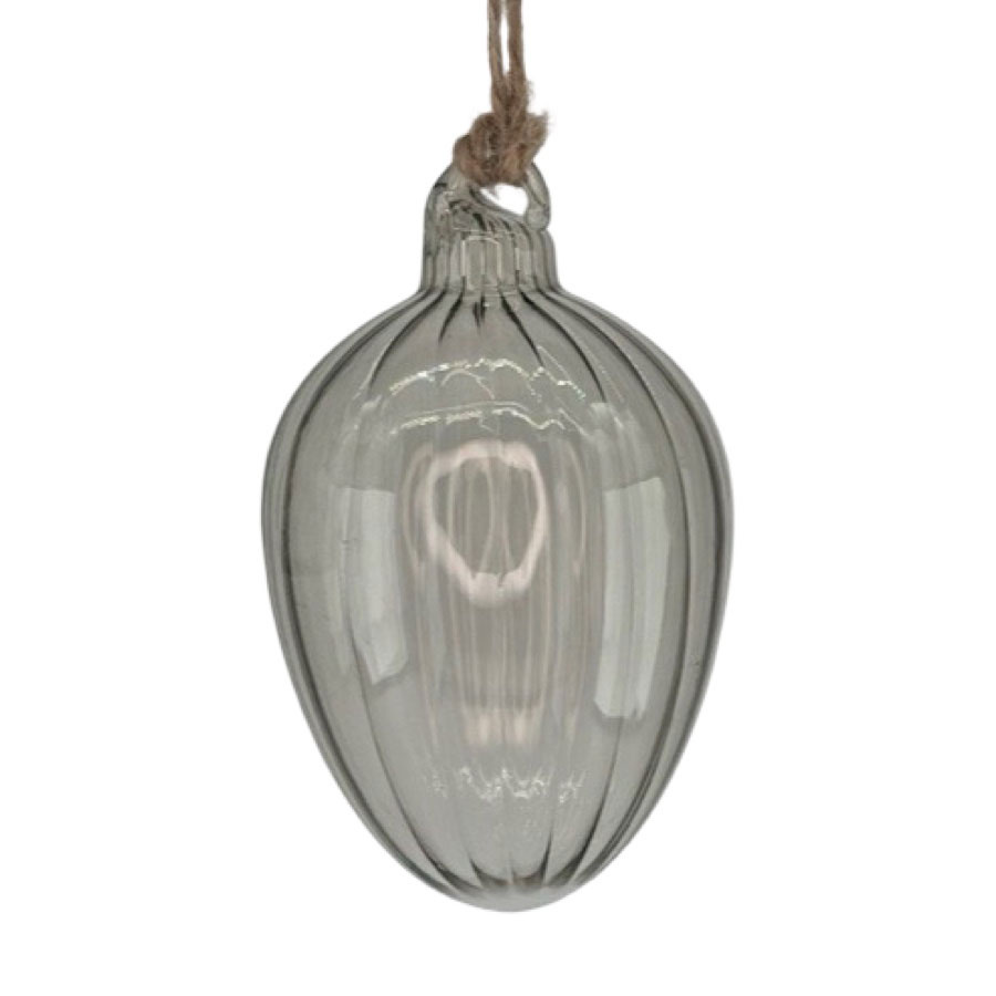 HANGING EGG SHEERE SWIRL LIGHT GREY L