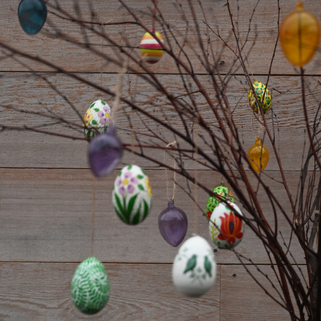 HANGING EGG SHEERE SMOKE GREEN LARGE