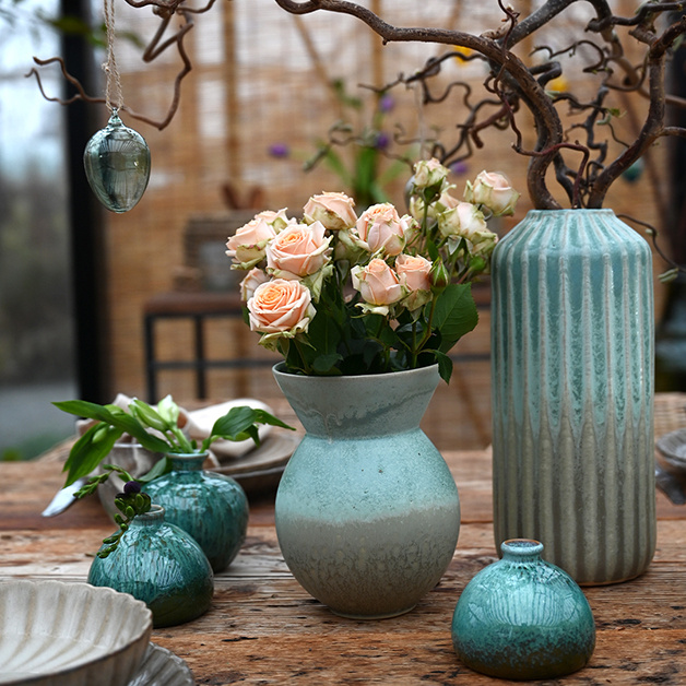 HANGING EGG SHEERE SMOKE GREEN LARGE