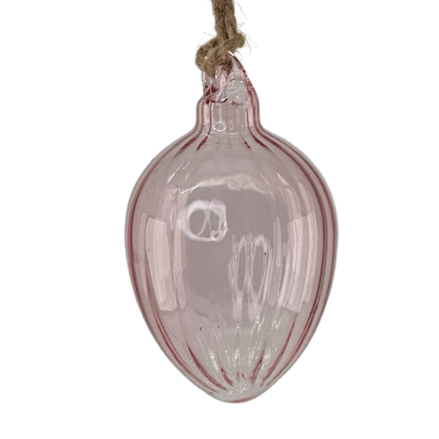HANGING EGG SHEERE SWIRL LIGHT PINK L