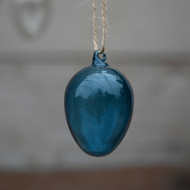 HANGING EGG SHEERE BLUE LARGE