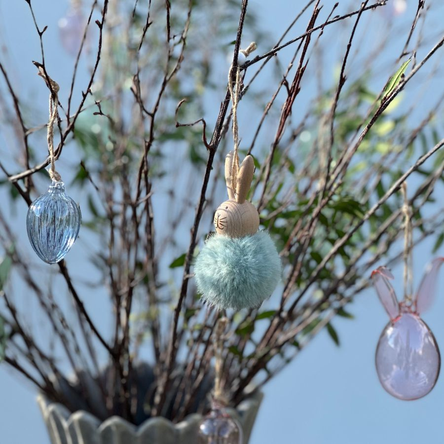 HANGING RABBITS FLUFFY set in box