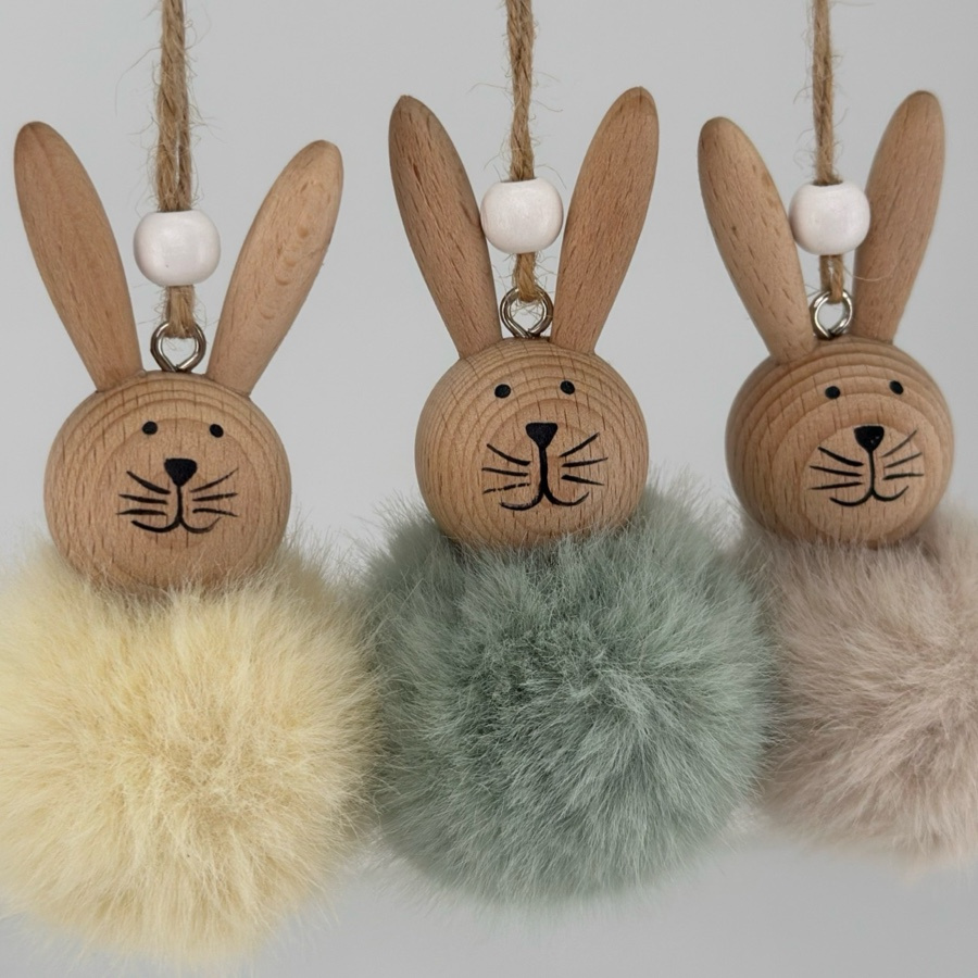 HANGING RABBITS FLUFFY set in box