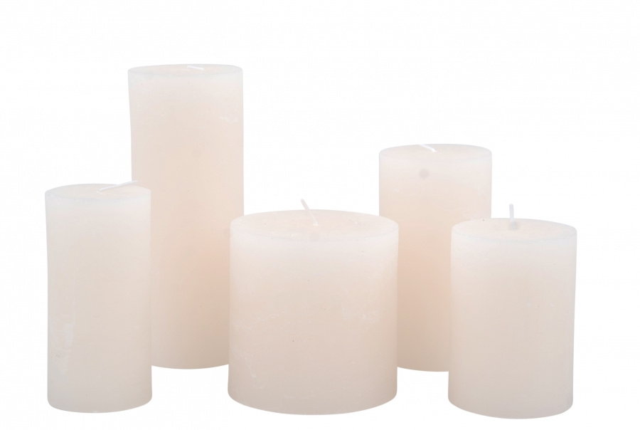 CANDLE 10X10CM CREAM 64HR