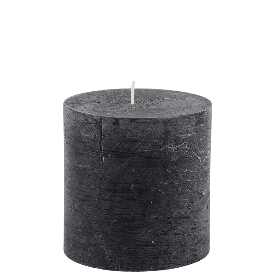 CANDLE 10X10CM BLACK 64HR