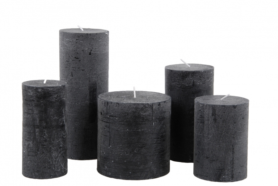 CANDLE 10X10CM BLACK 64HR