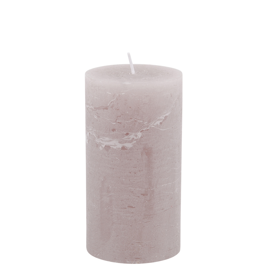 CANDLE 7X13CM TAUPE 52HR