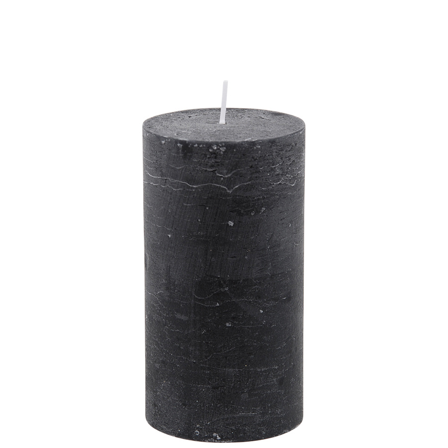 CANDLE 7X13CM BLACK 52HR