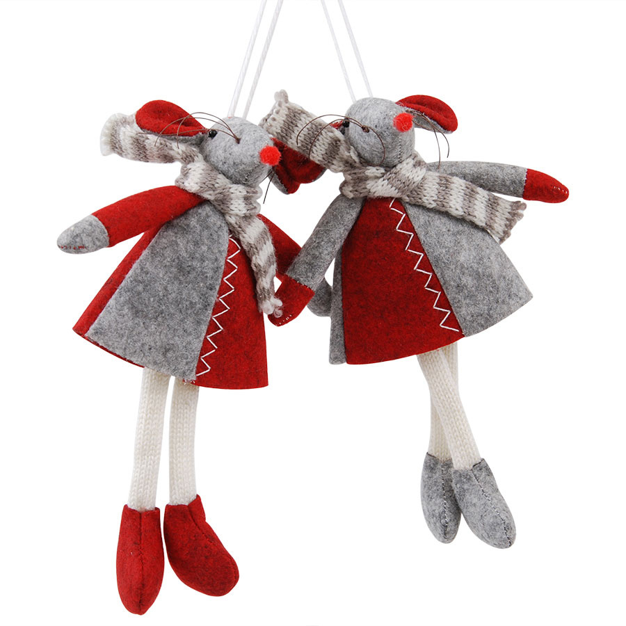 HANGING DECORATION CHRISMAS MICE 2ASS