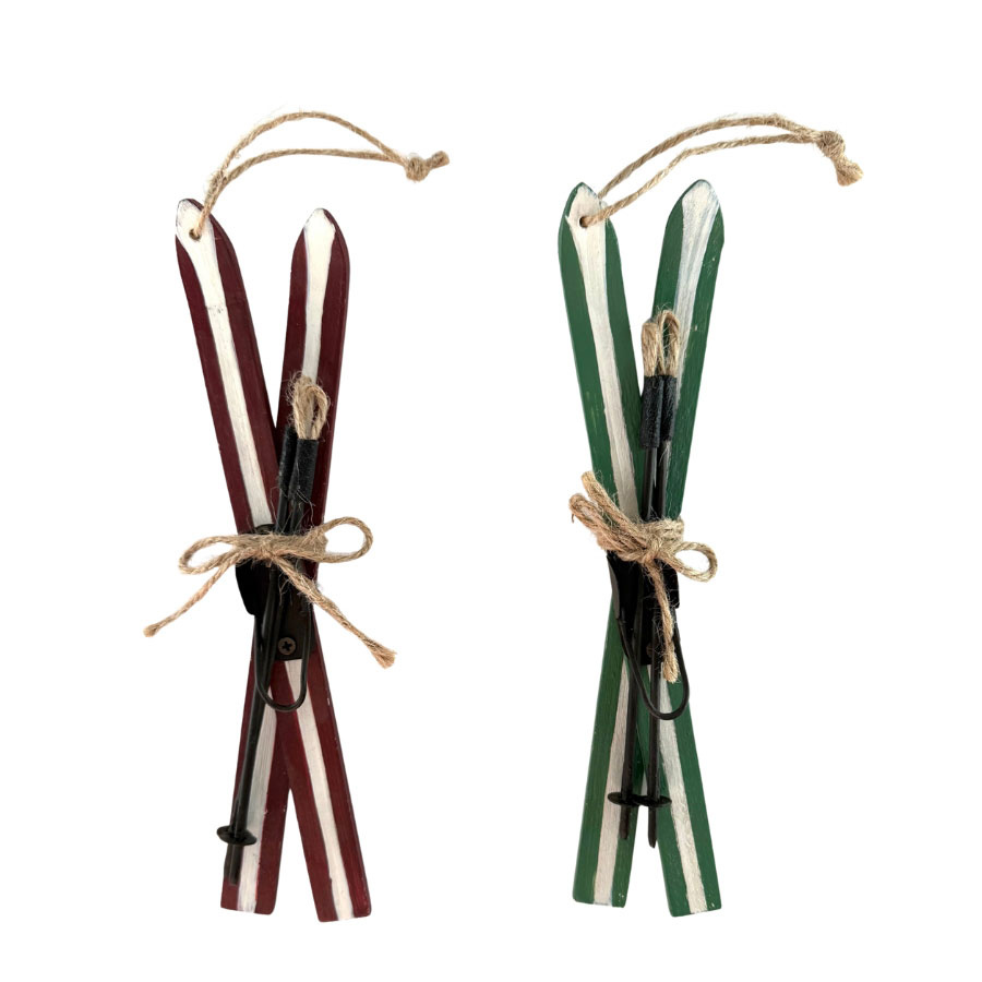ORNAMENT GLIDER SKIS 2mix GREEN RED