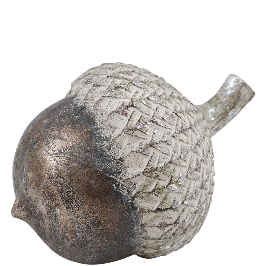 DECORATION ACORN EARL SILVER BIG