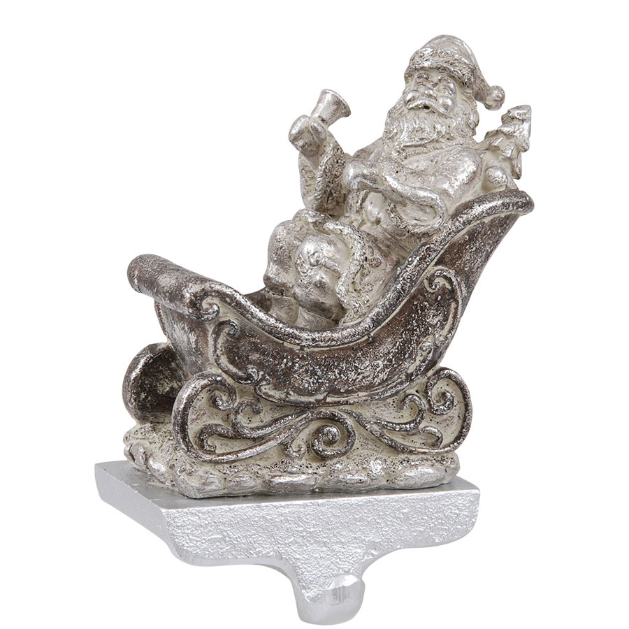 STOCKING HOLDER SANTA SILVER