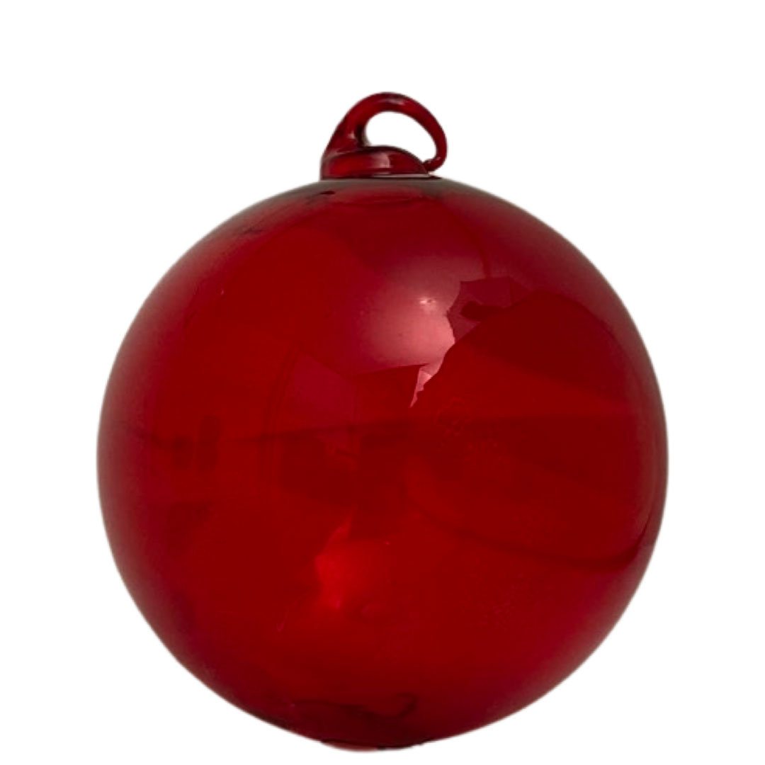 ORNAMENT SHEERE RED LARGE VELVET