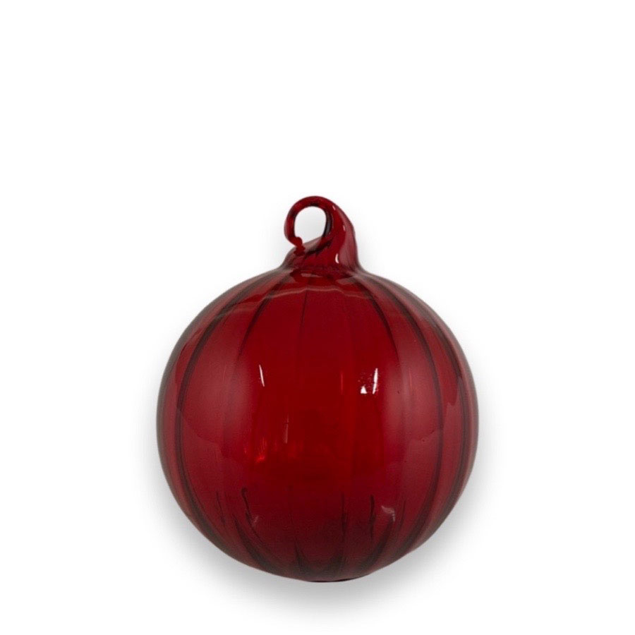ORNAMENT SHEERE SWIRL RED MINI VELVET