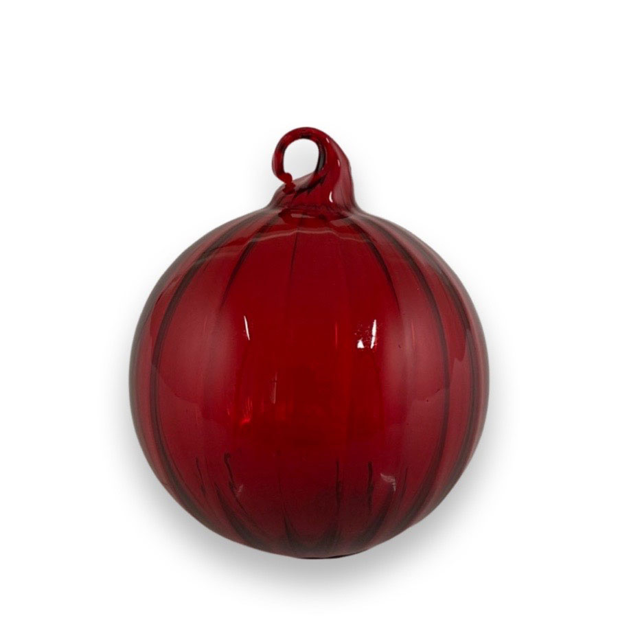 ORNAMENT SHEERE SWIRL RED SMALL VELVET