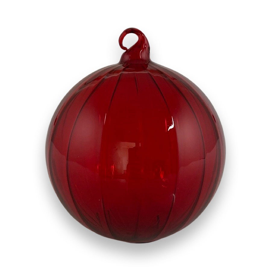 ORNAMENT SHEERE SWIRL RED LARGE VELVET