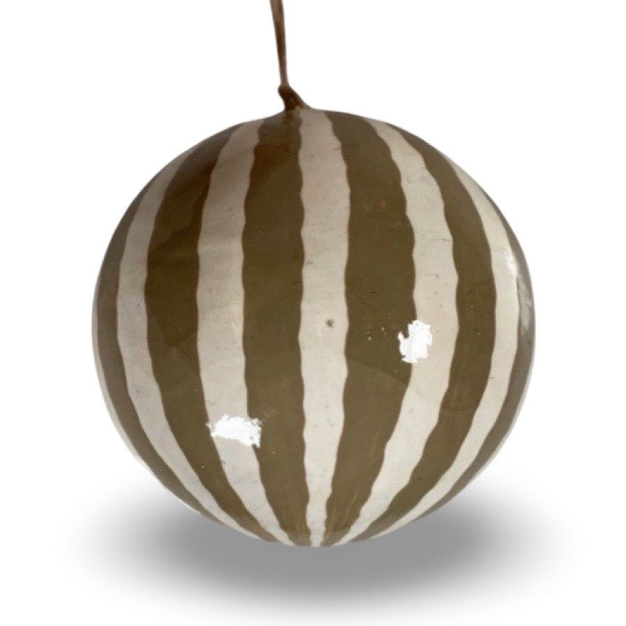 HANDPAINTED ORNAMENT BELL GREIGE