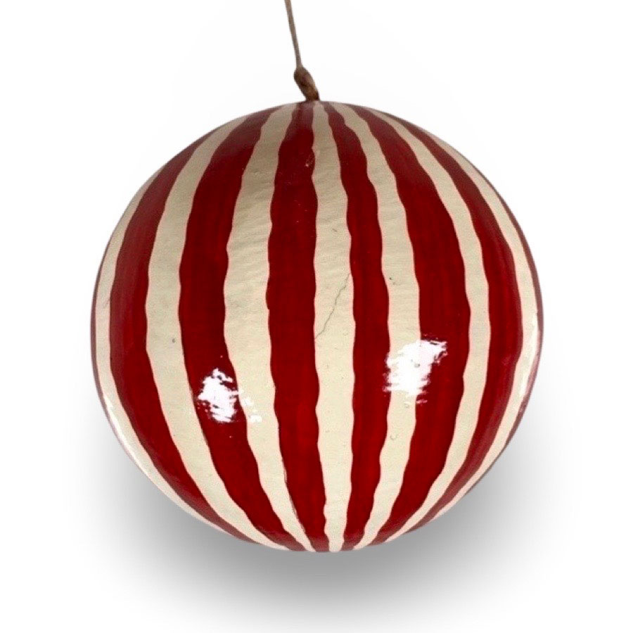 HANDPAINTED ORNAMENT BELL RED