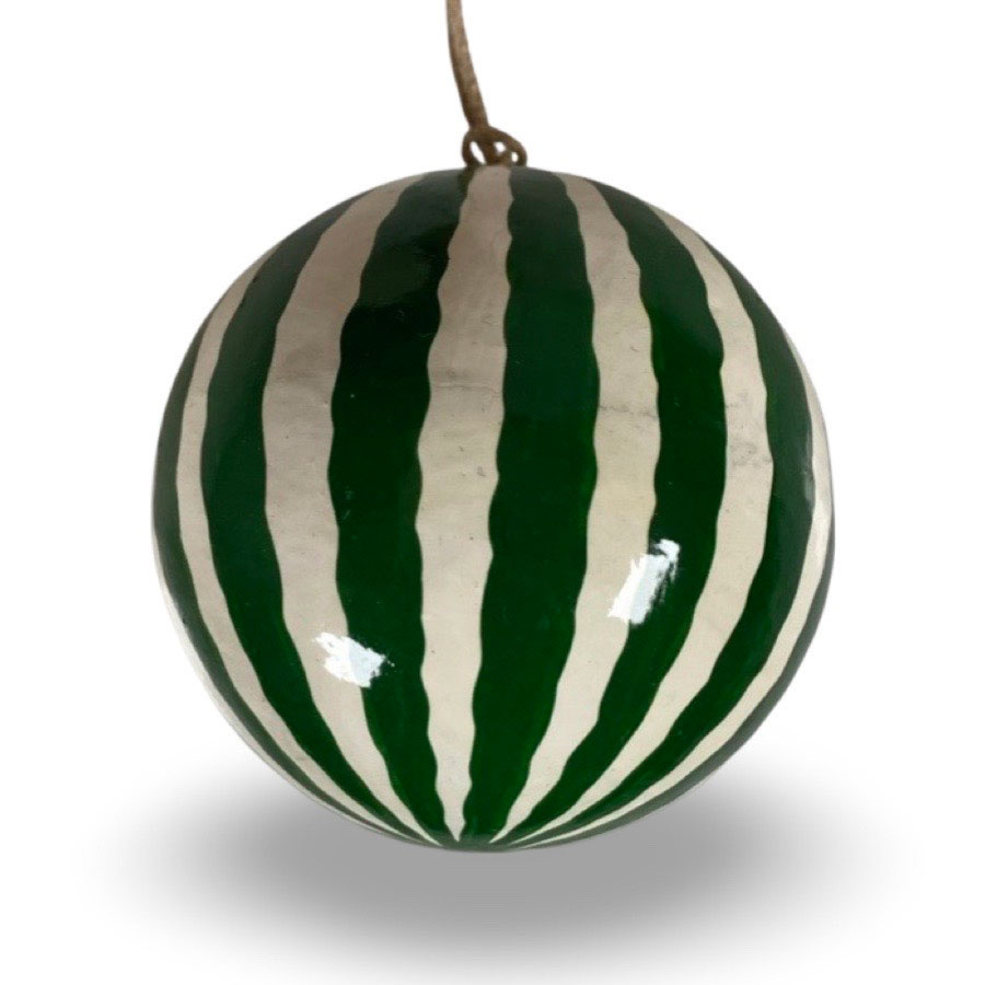 HANDPAINTED ORNAMENT BELL GREEN