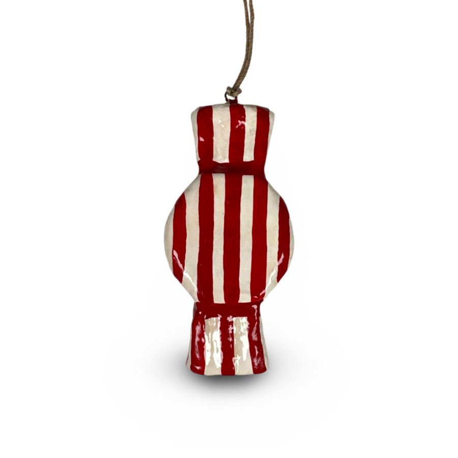 HANDPAINTED HANGING CANDY RED
