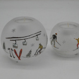 ORNAMENT FROSTED WHITE SKI LOPE ORNAMENT FROSTED WHITE SKI LOPE