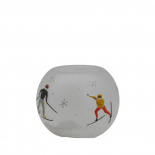 GLASS CANDLE HOLDER FROSTED WHITE SKI GLASS CANDLE HOLDER FROSTED WHITE SKI