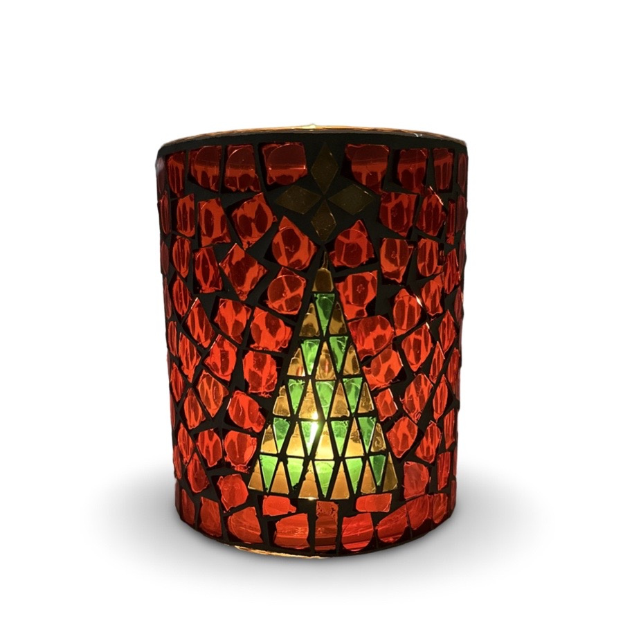CANDLE HOLDER MOSAIK TREE M