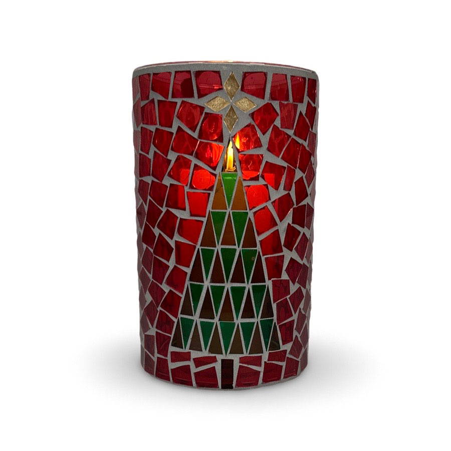 CANDLE HOLDER MOSAIK TREE L