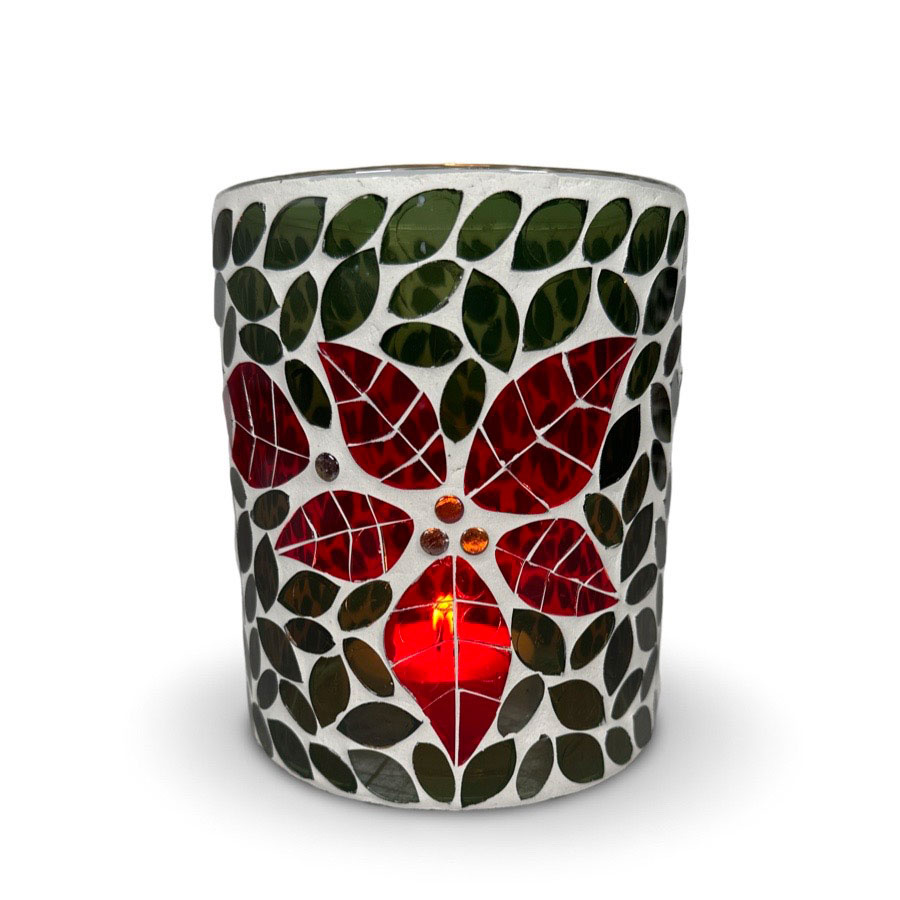 CANDLE HOLDER MOSAIK FLEUR S