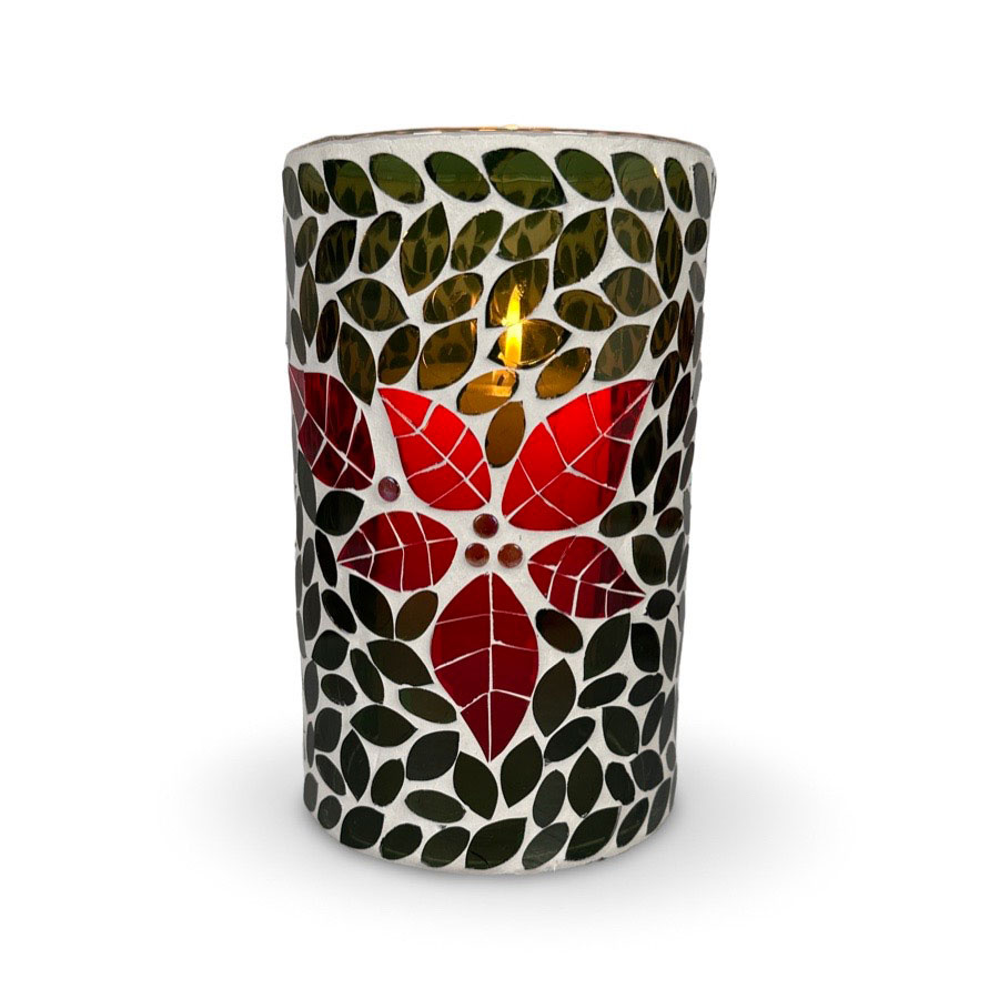 CANDLE HOLDER MOSAIK FLEUR M