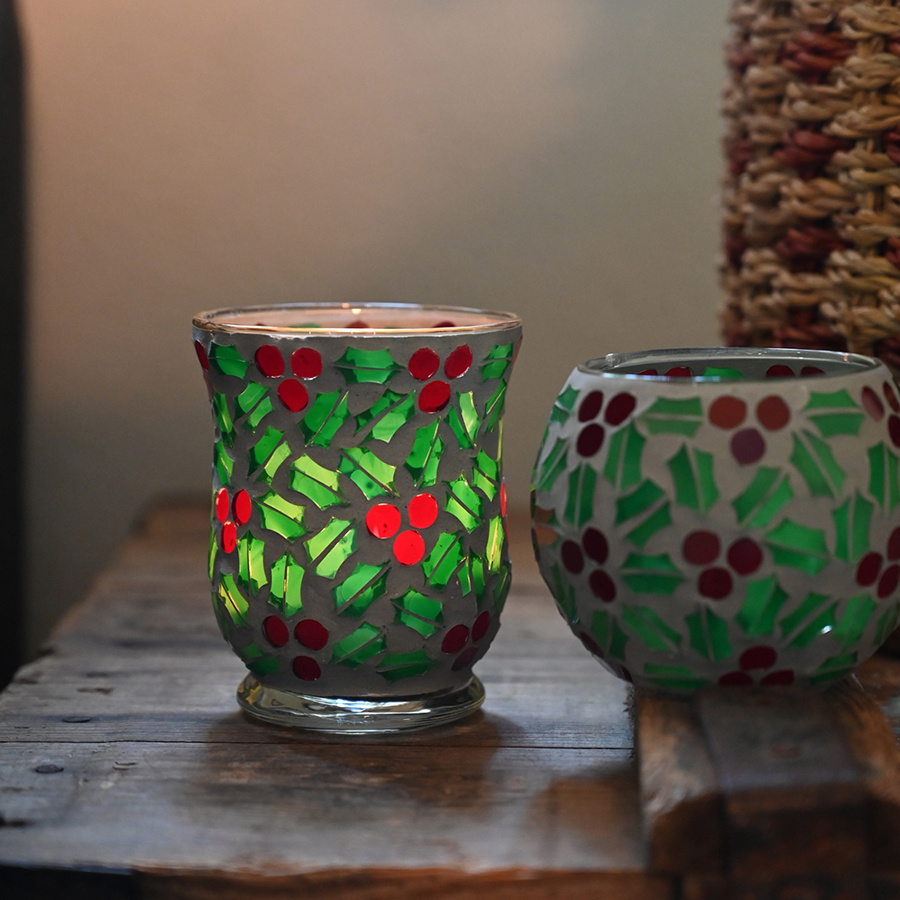 CANDLE HOLDER MOSAIK HOLLY S
