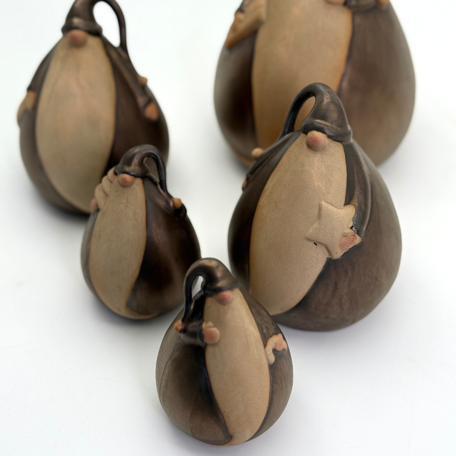 DECORATION GNOME DARK GOLD M 2 set