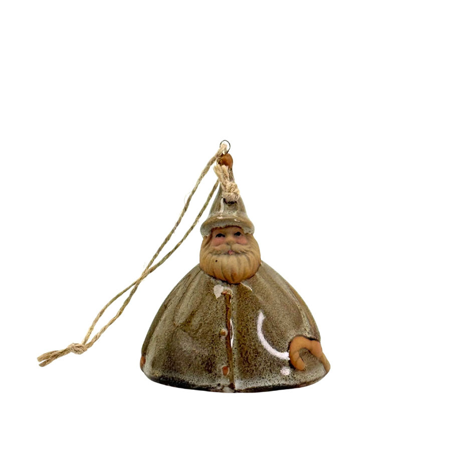 ORNAMENT GNOME LITTLE BELL BROWN