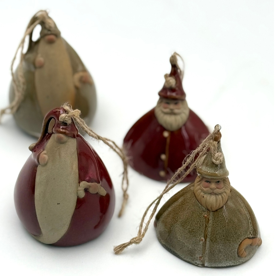ORNAMENT GNOME LITTLE BELL BROWN