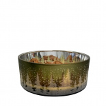 CANDLE HOLDER LOW BOWL WOODLAND GREEN CANDLE HOLDER LOW BOWL WOODLAND GREEN
