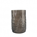 GLASS VASE / CANDLE HOLDER TREE GREY GLASS VASE / CANDLE HOLDER TREE GREY