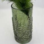 GLASS VASE / CANDLE HOLDER TREE GREEN GLASS VASE / CANDLE HOLDER TREE GREEN