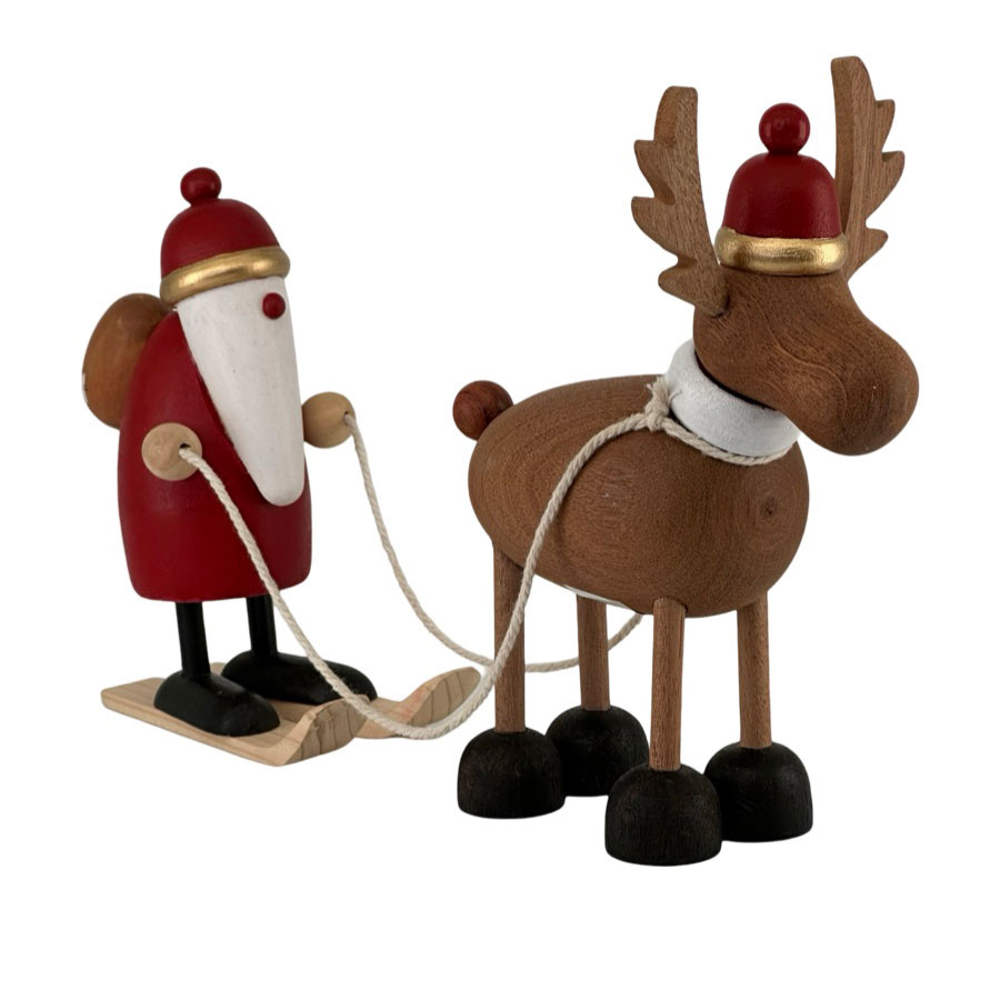 DECORATION YULE SANTA & ELK L