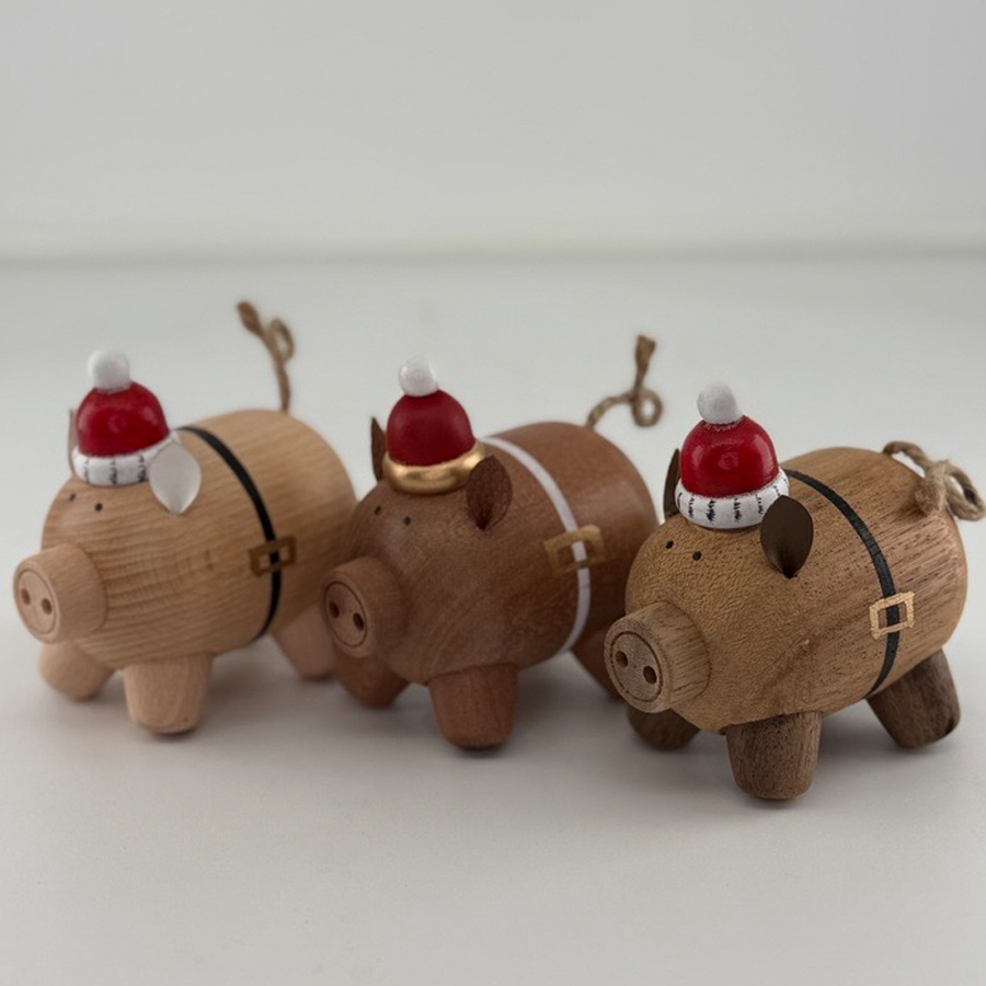 DECORATION YULE PIG 3mix